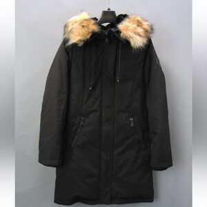 Vince Camuto Black parka Coat with Faux Fur Hood